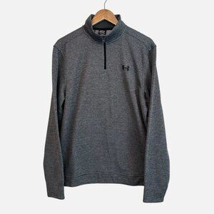 Under Armour Men's Large Quarter Zip Gray Long Sleeve Golf Athletic Pullover
